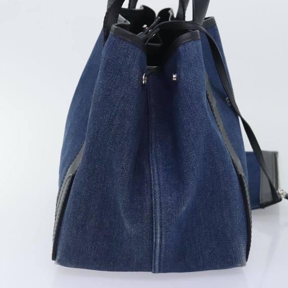 BALENCIAGA Navy Cabas S Hand Bag Denim Silver Blue 339933 Auth yk15288 - Picture 4 of 16